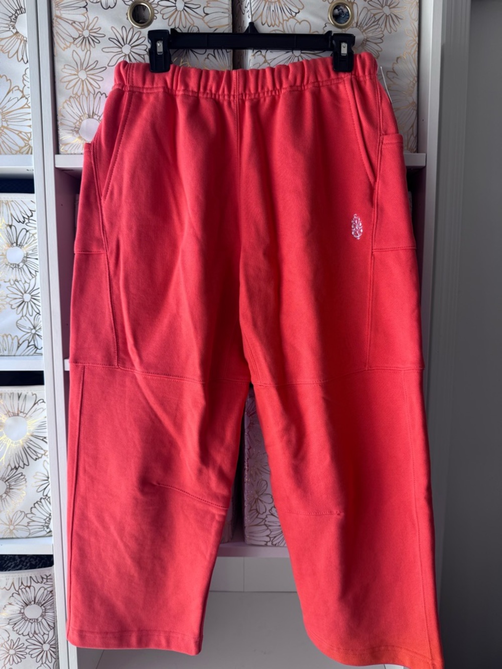 Free People Neon Coral Pull-On Lounge Pants NWT